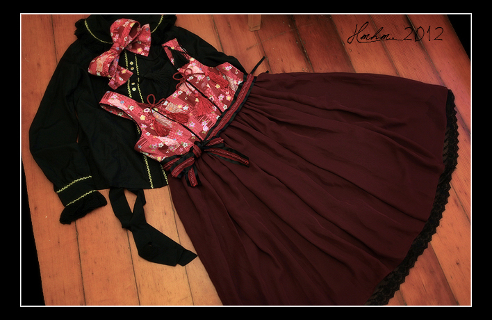 Western Antique Doll Bow High Waist HMHM Lolita Dresses