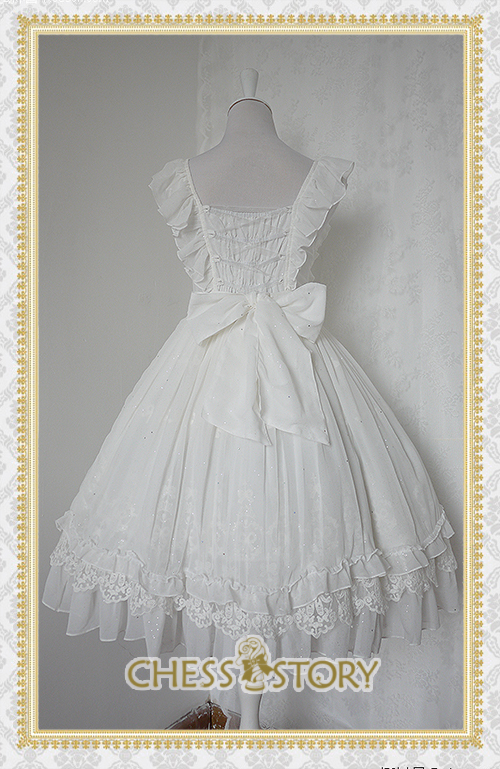 Sweet Chiffon Le Ballet Embroidery Lace Chess Story Lolita Jumper Dress Luxury Version
