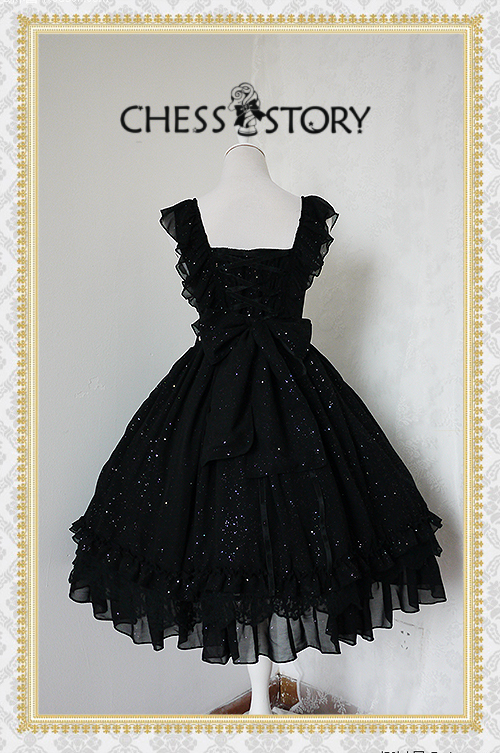 Sweet Chiffon Le Ballet Embroidery Lace Chess Story Lolita Jumper Dress Luxury Version