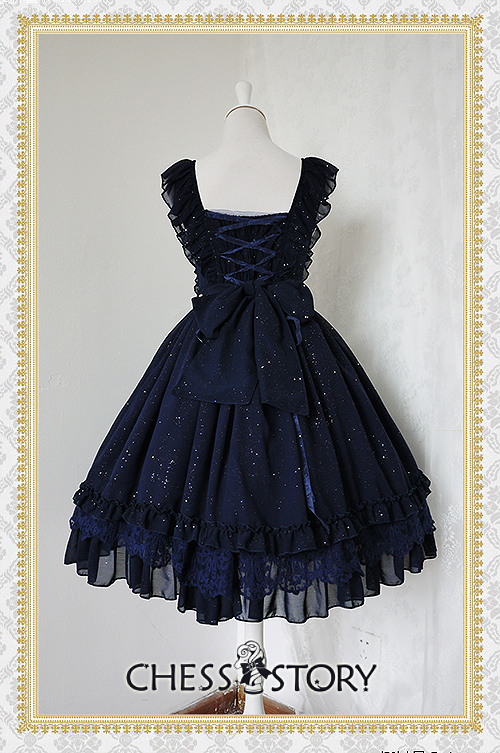 Sweet Chiffon Le Ballet Embroidery Lace Chess Story Lolita Jumper Dress Luxury Version