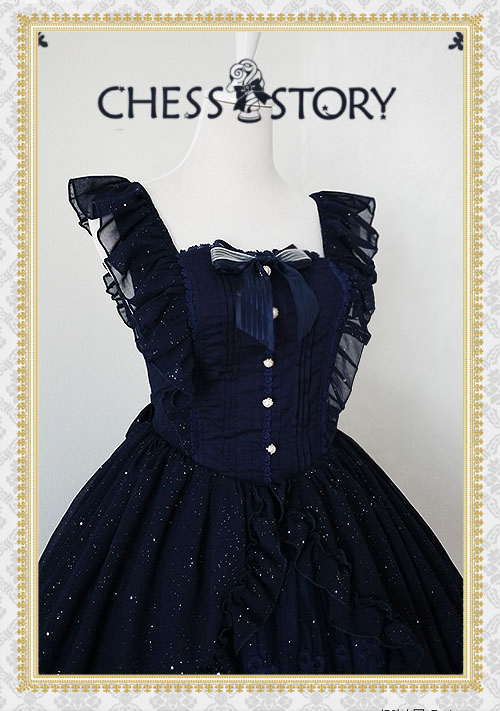 Sweet Chiffon Le Ballet Embroidery Lace Chess Story Lolita Jumper Dress Luxury Version