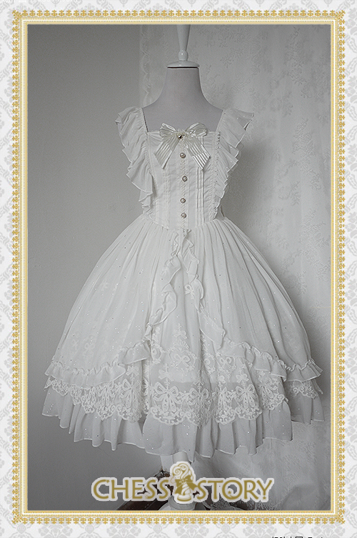 Sweet Chiffon Le Ballet Embroidery Lace Chess Story Lolita Jumper Dress Luxury Version