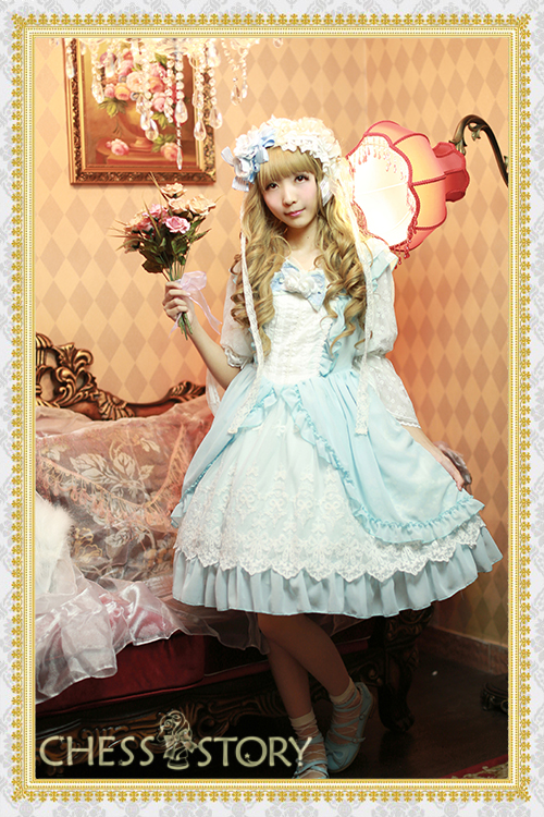 Sweet Chiffon Le Ballet Embroidery Lace Chess Story Lolita Jumper Dress