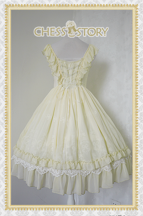 Sweet Chiffon Le Ballet Embroidery Lace Chess Story Lolita Jumper Dress