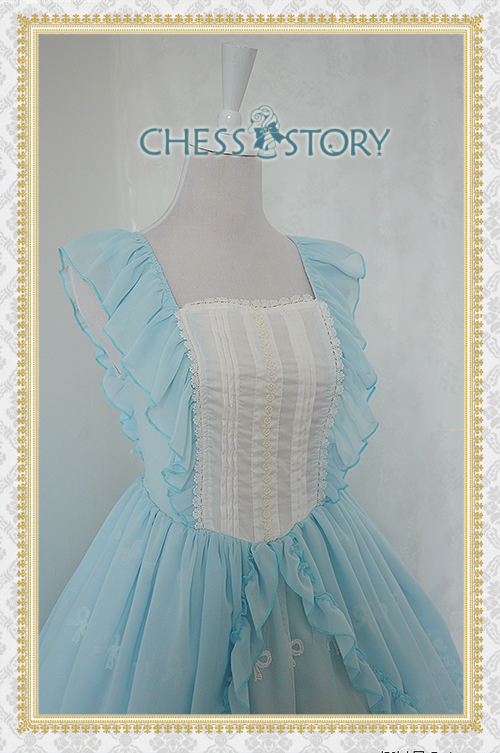 Sweet Chiffon Le Ballet Embroidery Lace Chess Story Lolita Jumper Dress