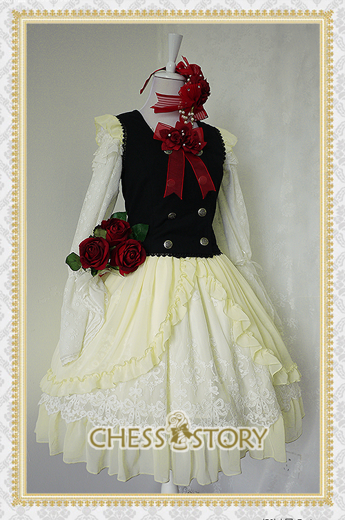 Sweet Chiffon Le Ballet Embroidery Lace Chess Story Lolita Jumper Dress