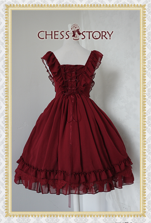 Sweet Chiffon Le Ballet Embroidery Lace Chess Story Lolita Jumper Dress