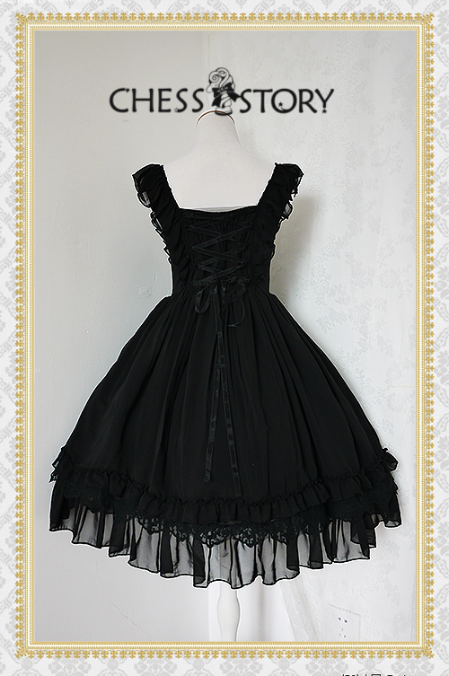 Sweet Chiffon Le Ballet Embroidery Lace Chess Story Lolita Jumper Dress