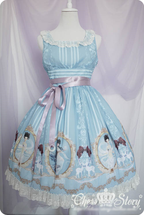 Sweet Chiffon Fairy in the Air Chiffon Chess Story Lolita JSK Dress