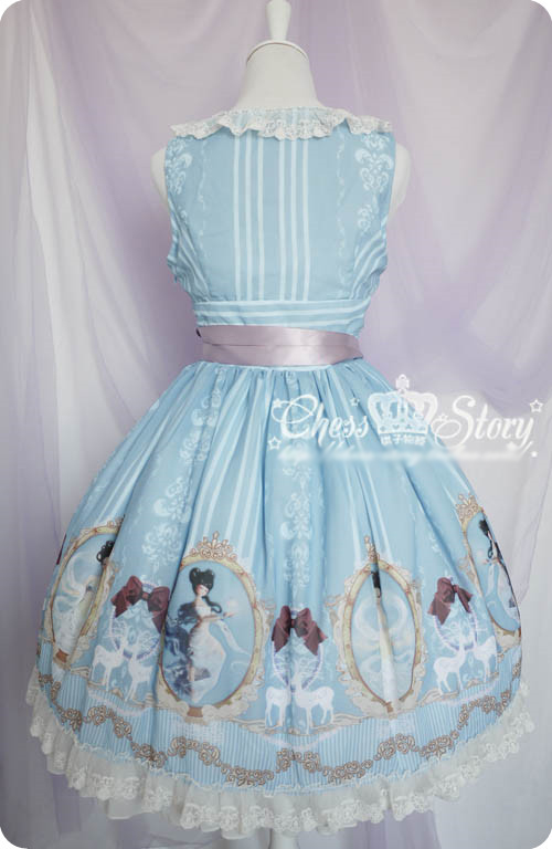 Sweet Chiffon Fairy in the Air Chiffon Chess Story Lolita JSK Dress