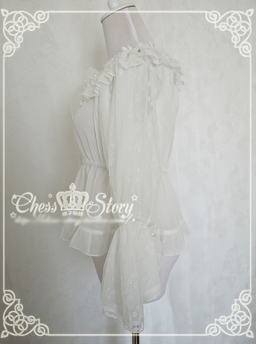 Sweet Chiffon Spring Lyrics Le Printemps Long Sleeves Chiffon Chess Story Lolita Blouse