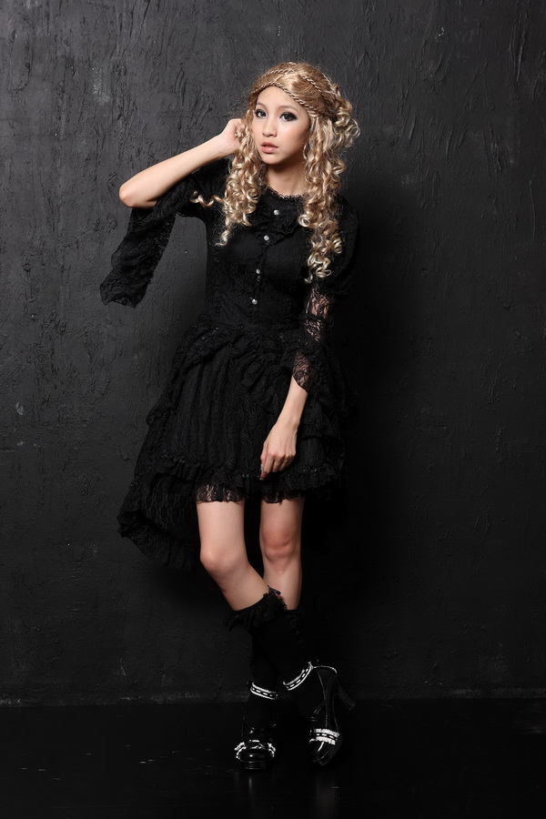 Multilayer Trumpet Sleeves Lace Princess GLP Lolita Dresses