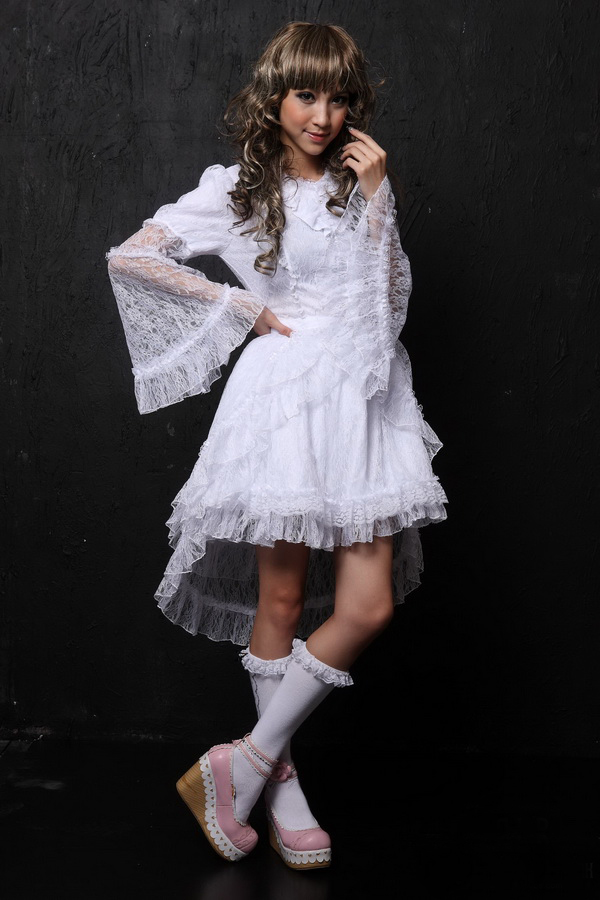 Multilayer Trumpet Sleeves Lace Princess GLP Lolita Dresses