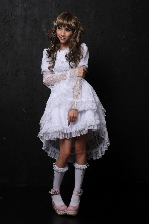 Multilayer Trumpet Sleeves Lace Princess GLP Lolita Dresses