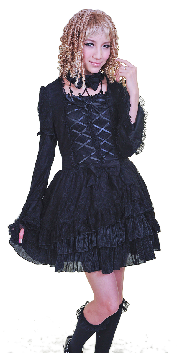Chiffon Lace Straps Lotus Sleeve GLP Lolita Dresses