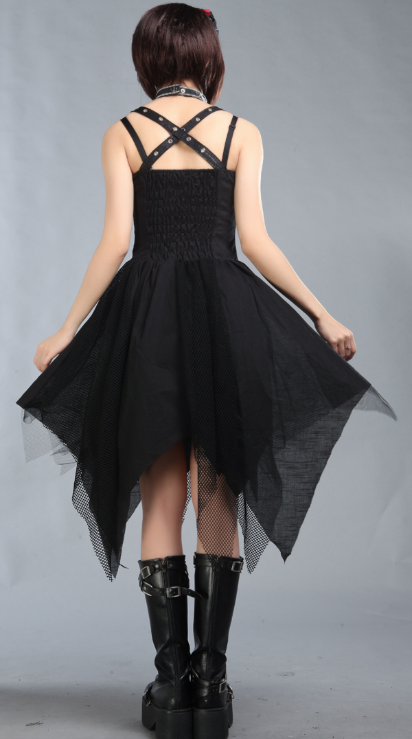 PUNK Stitching Gauze Skirt Gothic Sling GLP Lolita Dresses