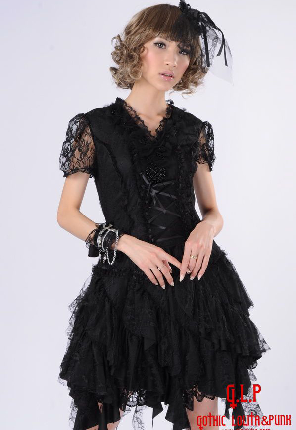 Irregular Gorgeous Flounced Bow Hollow GLP Lolita Dresses