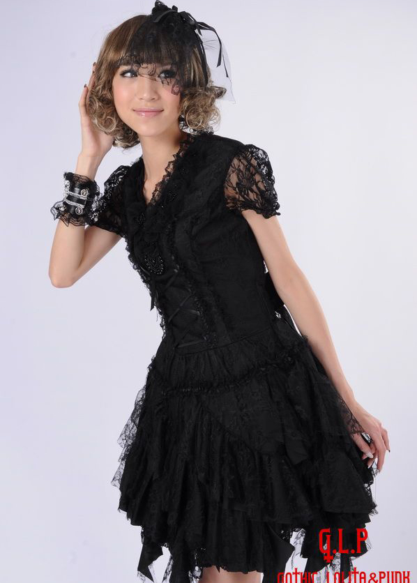 Irregular Gorgeous Flounced Bow Hollow GLP Lolita Dresses