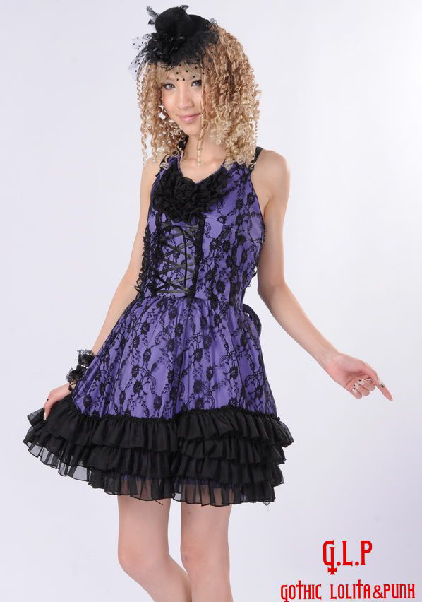 Princess Lace straps Gothic Tassel Hook Flower Hollow Waves GLP Lolita Dresses