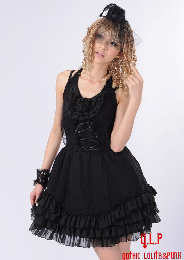 Princess Lace straps Gothic Tassel Hook Flower Hollow Waves GLP Lolita Dresses