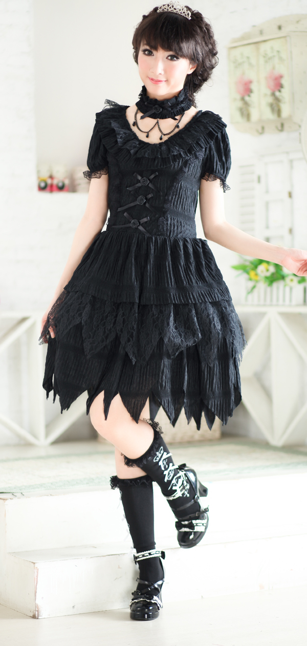 Chiffon Slim Irregular With Collar GLP Lolita Dresses