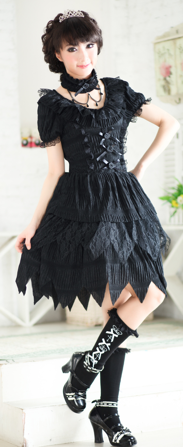 Chiffon Slim Irregular With Collar GLP Lolita Dresses