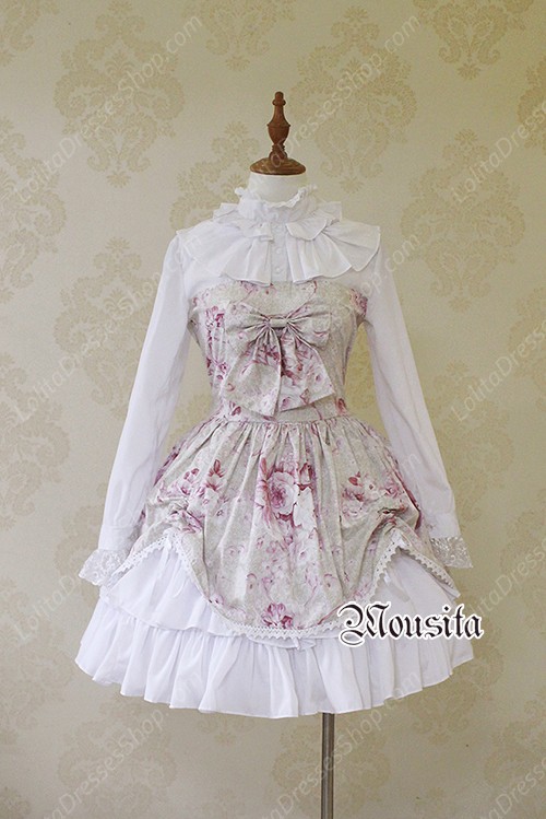 Sweet Chiffon Vitoria Rose Bow False Two Mousita Lolita Dress