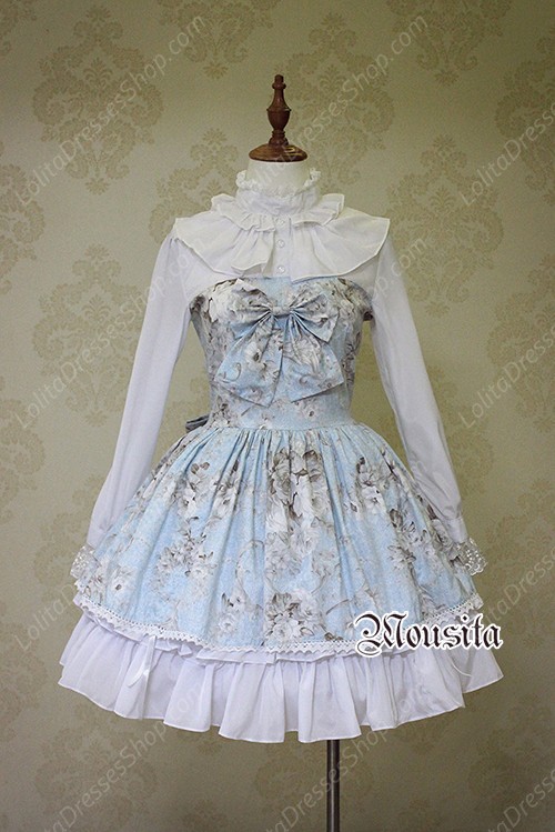 Sweet Chiffon Vitoria Rose Bow False Two Mousita Lolita Dress