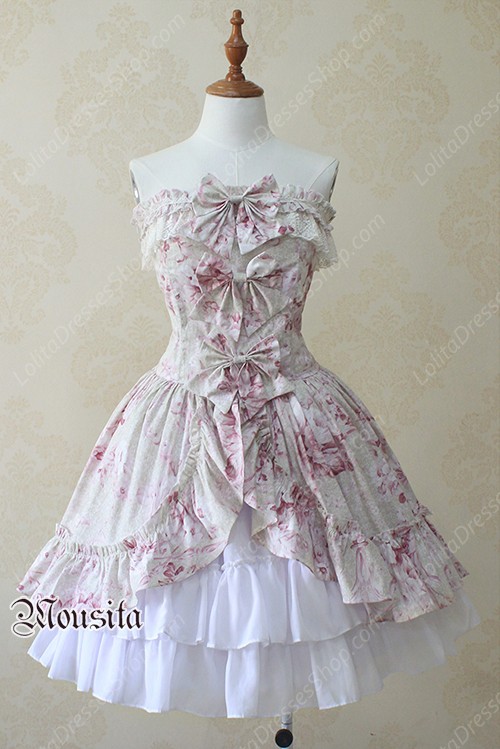 Sweet Chiffon Vitoria Rose Bow Mousita Lolita Dress