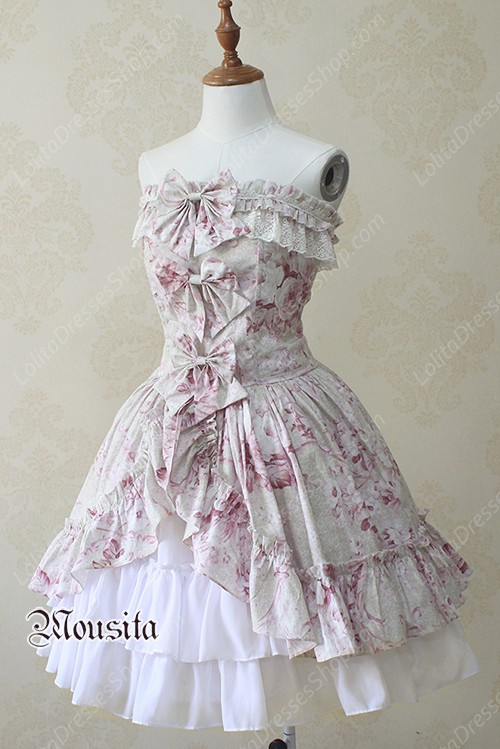 Sweet Chiffon Vitoria Rose Bow Mousita Lolita Dress