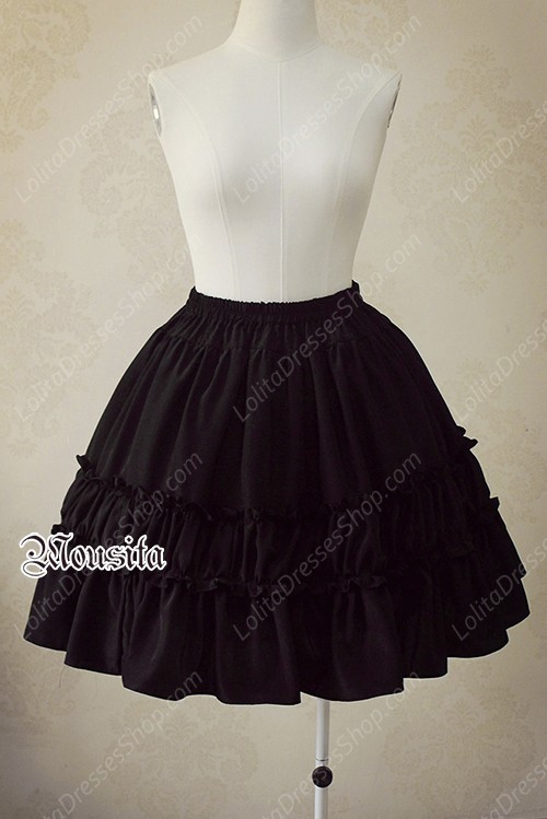 Sweet Cotton Bow Gothic Striped Mousita Lolita Suspender Skirt Two-piece