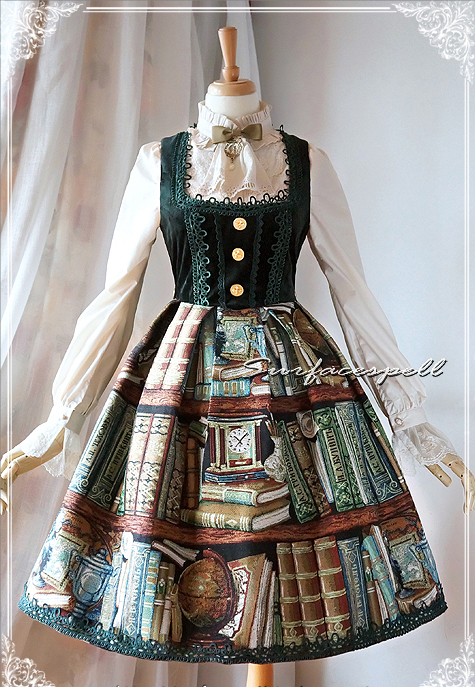 Dusk Library Velvet Surface Spell Lolita Jumper Dress