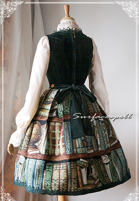 Dusk Library Velvet Surface Spell Lolita Jumper Dress