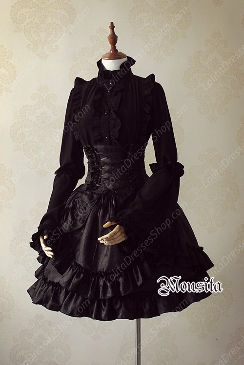 Gothic Cotton Gothic Multilayer Mousita Bust Skirt