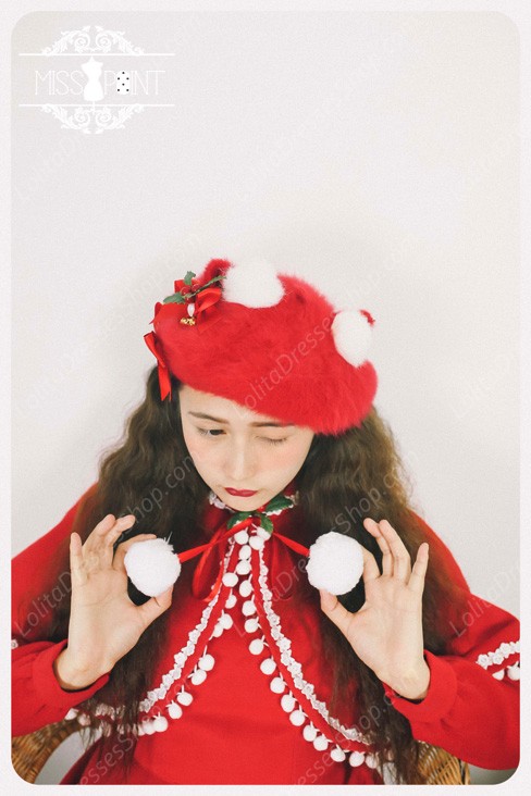 Sweet Woolen Little Red Riding Hood Fairy Tale Lovely Hair Ball Lolita Cloak