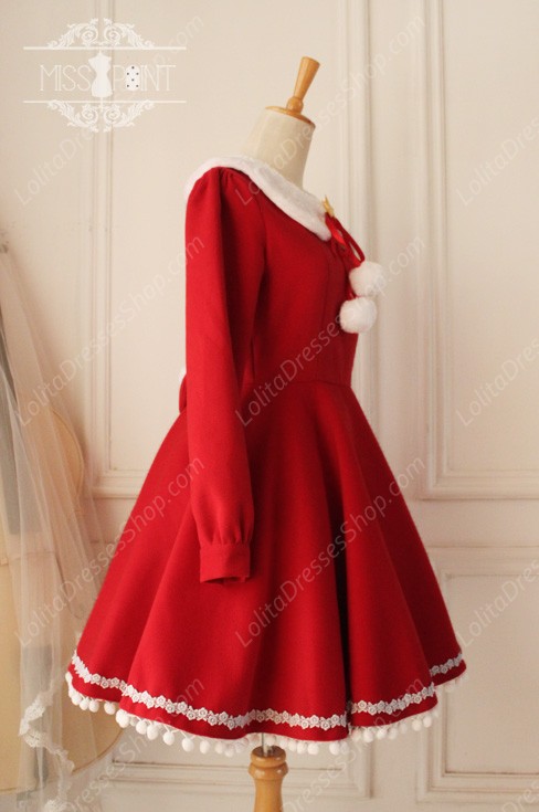 Sweet Woolen Little Red Riding Hood Fairy Tale Lovely Lolita Dress