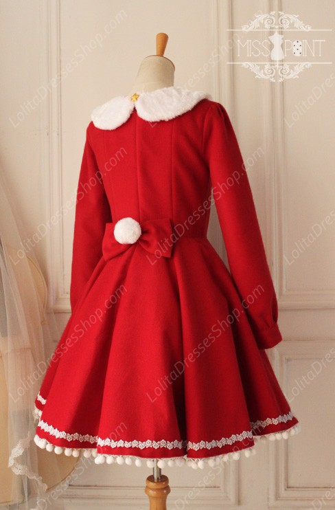 Sweet Woolen Little Red Riding Hood Fairy Tale Lovely Lolita Dress