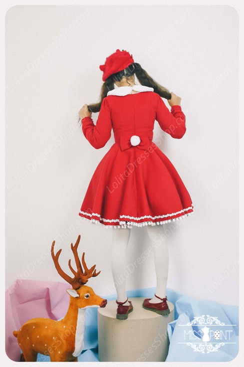 Sweet Woolen Little Red Riding Hood Fairy Tale Lovely Lolita Dress