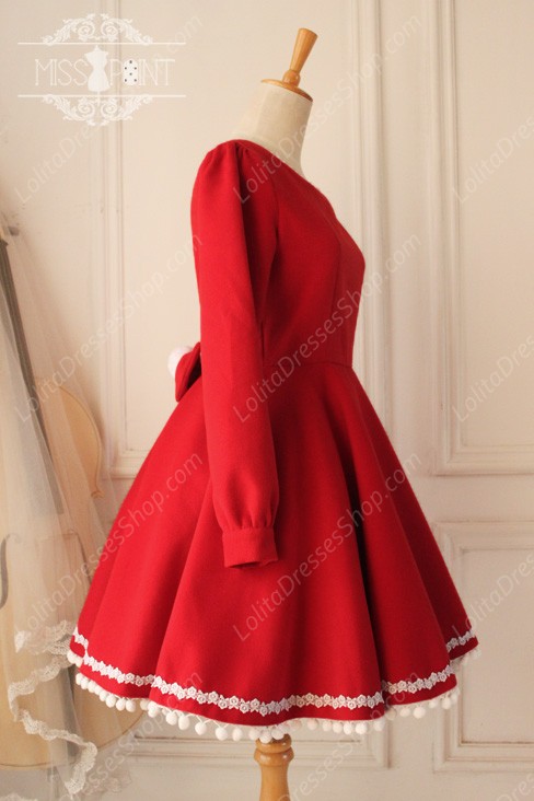 Sweet Woolen Little Red Riding Hood Fairy Tale Lovely Lolita Dress