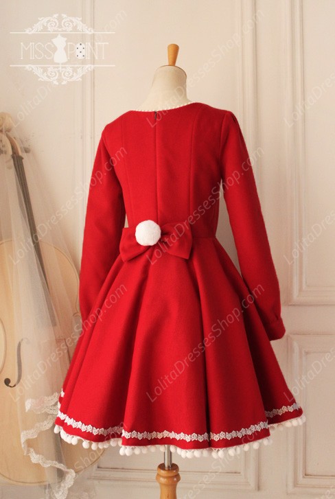 Sweet Woolen Little Red Riding Hood Fairy Tale Lovely Lolita Dress