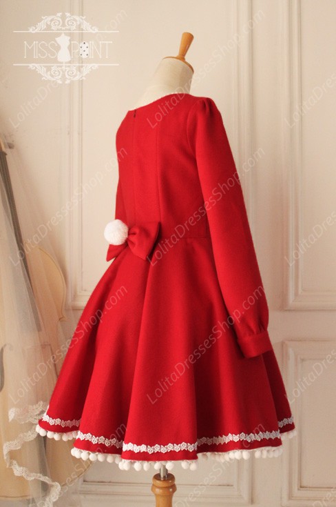 Sweet Woolen Little Red Riding Hood Fairy Tale Lovely Lolita Dress