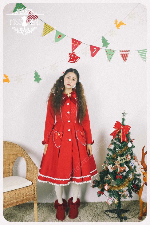 Sweet Woolen Vintage Little Red Riding Hood Fairy Tale Lovely Coat Lolita Coat