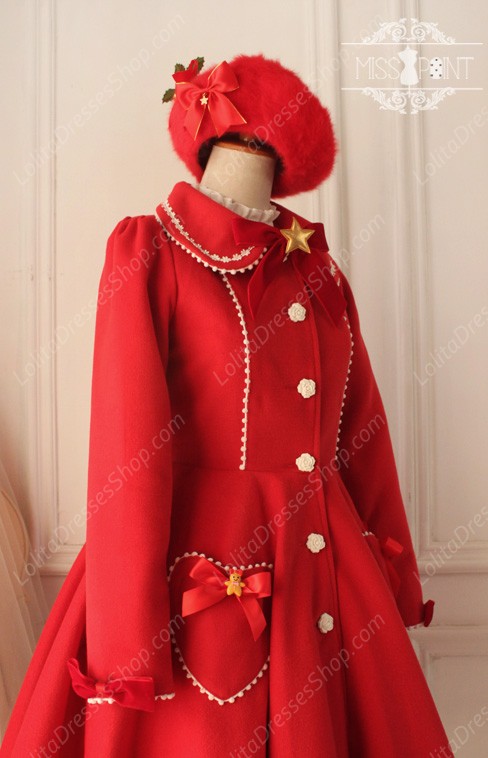 Sweet Woolen Vintage Little Red Riding Hood Fairy Tale Lovely Coat Lolita Coat