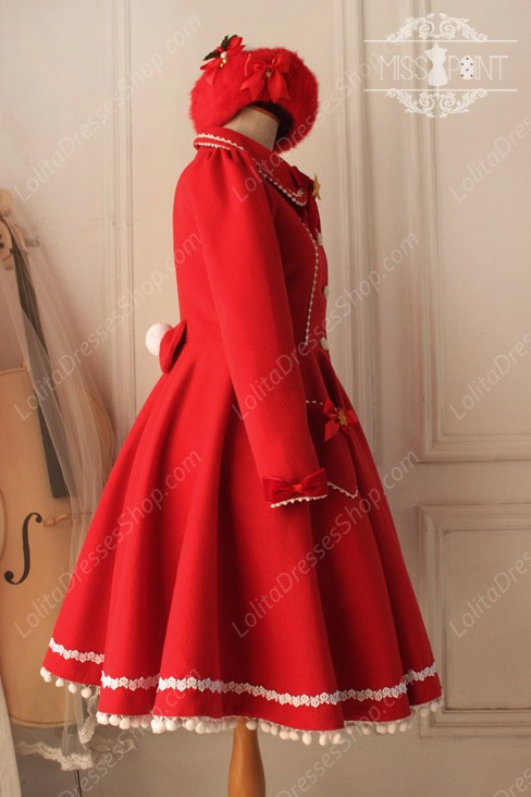 Sweet Woolen Vintage Little Red Riding Hood Fairy Tale Lovely Coat Lolita Coat