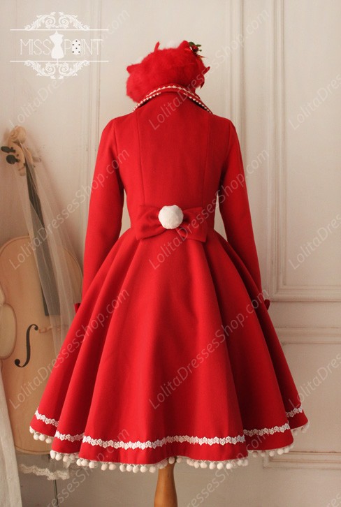 Sweet Woolen Vintage Little Red Riding Hood Fairy Tale Lovely Coat Lolita Coat