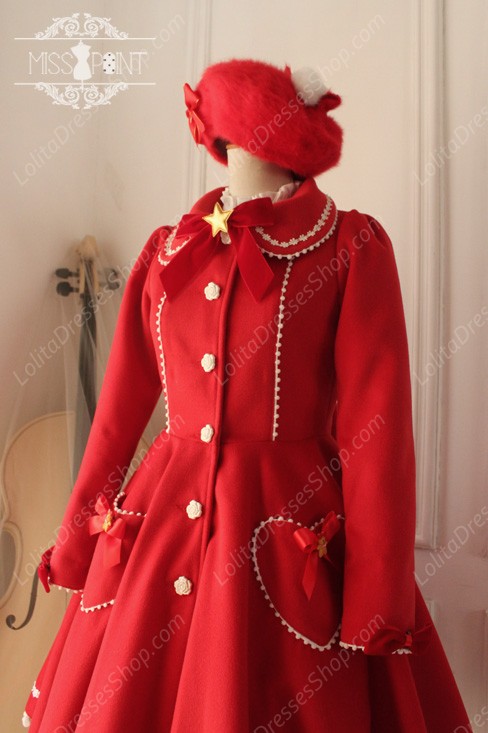 Sweet Woolen Vintage Little Red Riding Hood Fairy Tale Lovely Coat Lolita Coat