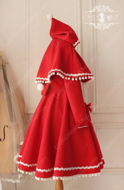 Sweet Woolen Vintage Little Red Riding Hood Fairy Tale Lovely Coat Lolita Coat