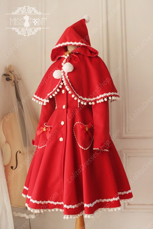 Sweet Woolen Vintage Little Red Riding Hood Fairy Tale Lovely Coat Lolita Coat