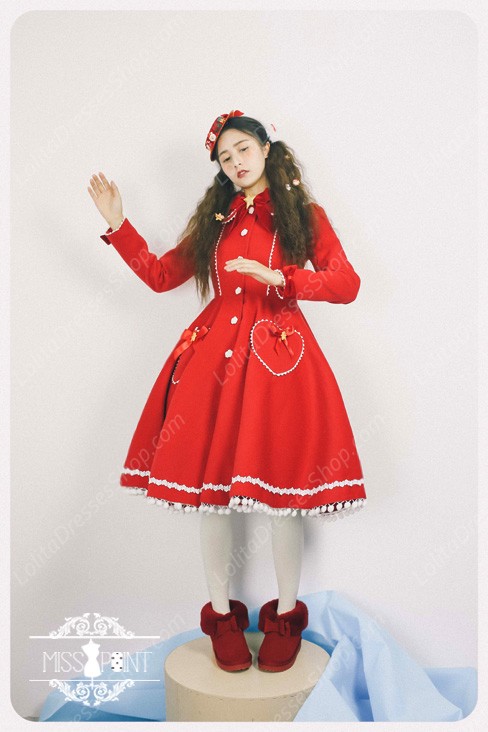 Sweet Woolen Vintage Little Red Riding Hood Fairy Tale Lovely Coat Lolita Coat