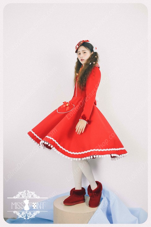 Sweet Woolen Vintage Little Red Riding Hood Fairy Tale Lovely Coat Lolita Coat